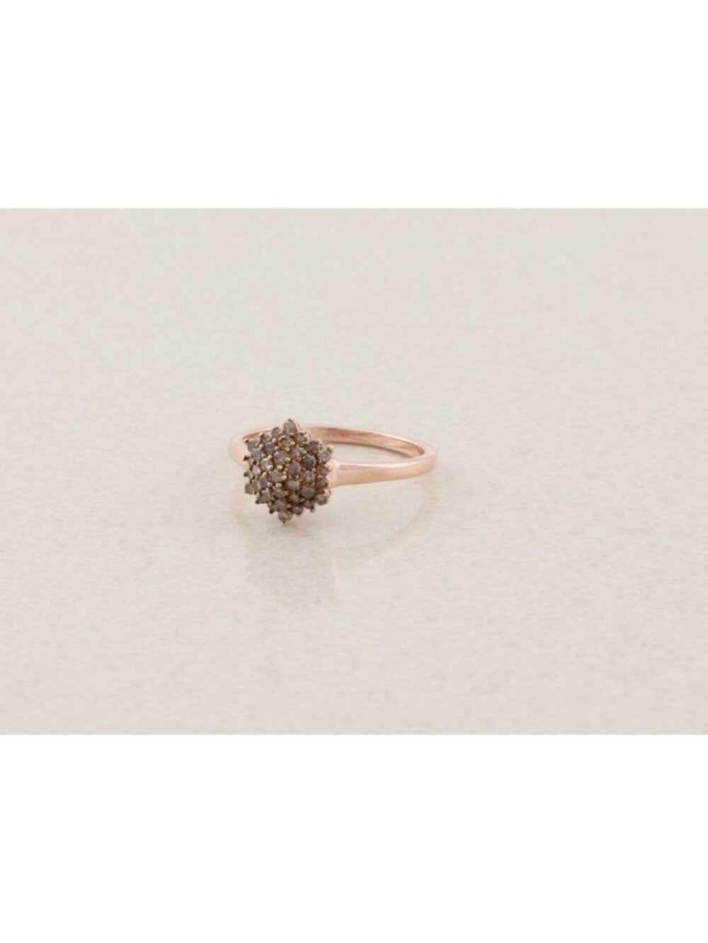 18k Rose Gold Over Sterling Silver .25ct Champagne Diamond Ring Size 8 - Picture 3 of 7